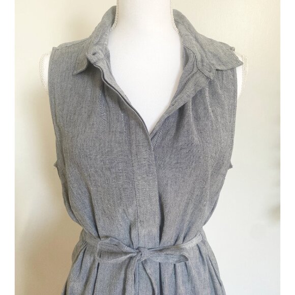 ✧˚Chic & Professional Nicole Miller Twill Linen Shirt Dress˚✧ - Picture 4 of 12